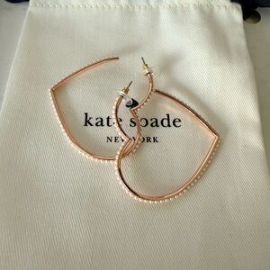 Kate Spade Shining Heart Hoops Rose Gold/Cream Pearl